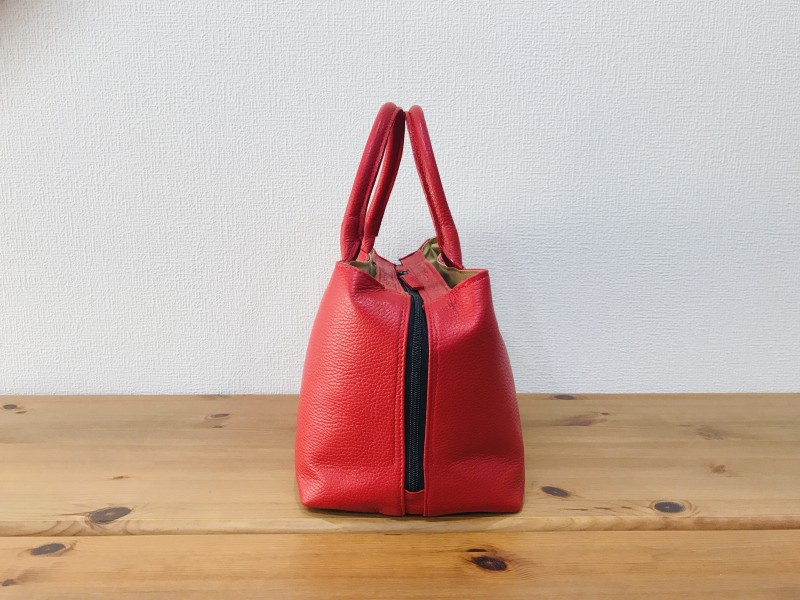 【mimmina】イタリア製赤レザーバッグ♢新品♢定価¥48,000